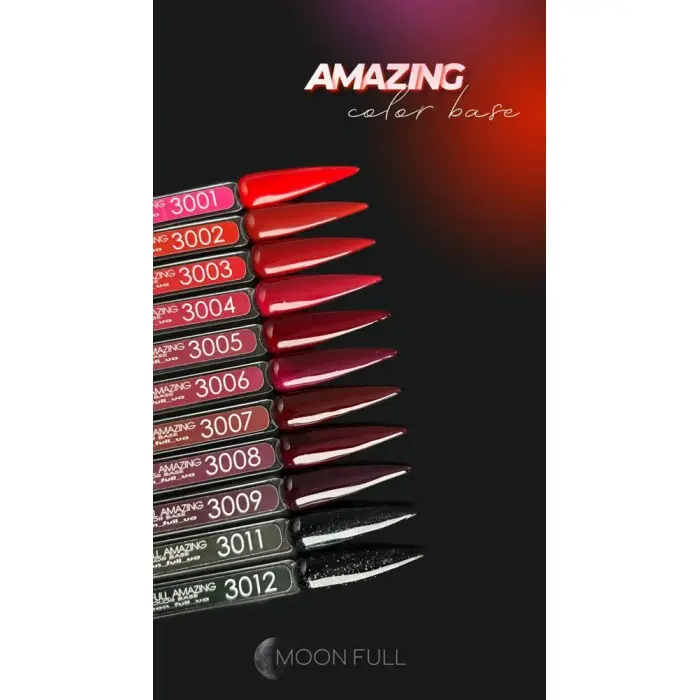 Кольорова база для нігтів MOON FULL Amazing Color Base № 3006, 12 мл, 5905123017261