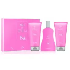 Косметичний набір для жінок Instituto Espanol AIRE DE SEVILLA PINK (туал.вода 150 мл + крем д/тіла 150 мл + гель д/душу 150 мл)
