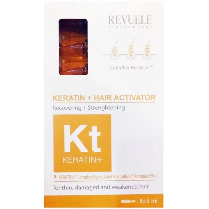 Ампули для волосся REVUELE KERATIN+ Активатор відновлення 8*5 мл, 5060565101180