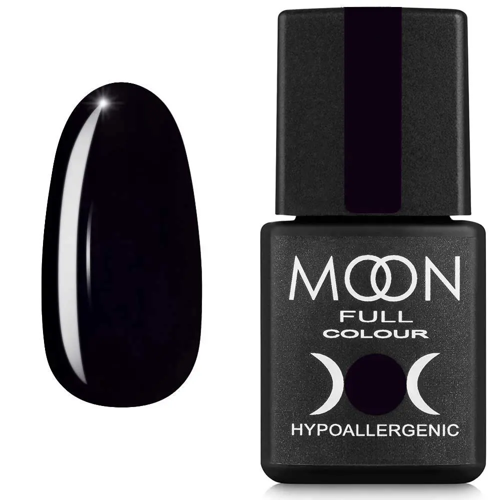 Гель-лак MOON FULL color Gel polish №188 глибокий чорний 8 мл