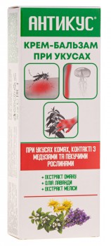 Крем-бальзам Аромат Антикус Ефективна допомога при укусах комах, контакті з медузами та пекучими рослинами 70 г