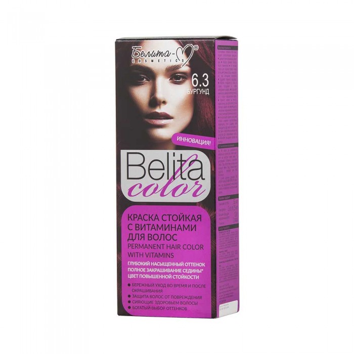 Фарба стійка з вітамінами для волосся Belita сolor тон 06.3 Бургунд, 4813406006141