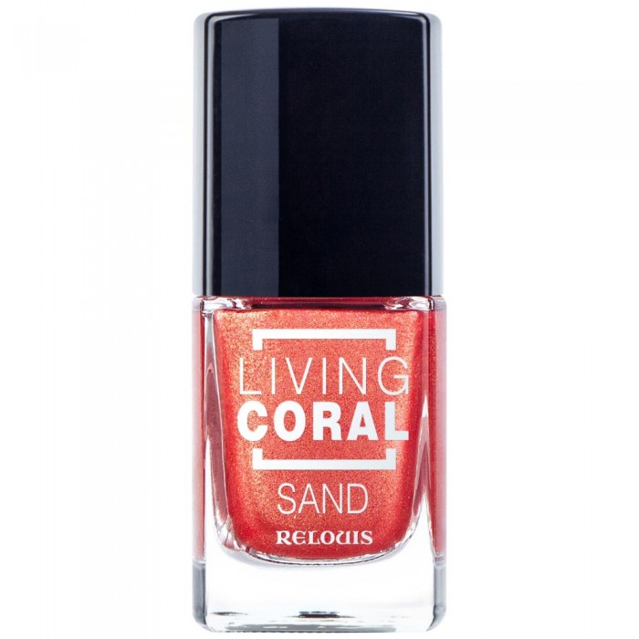 Лак для нігтів Living Coral тон 02 Sand ефект піску з золотим сяйвом, 4810438022330