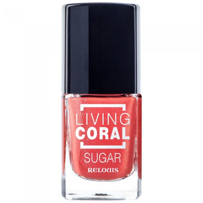 Лак для нігтів Living Coral тон 04 Sugar ефект піску з рожевим мерехтінням, 4810438022354