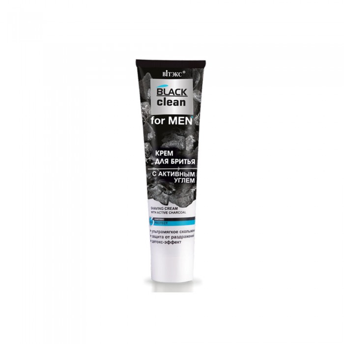 Крем для гоління з активним вугіллям Black clean for Men Вітекс, 4810153030535