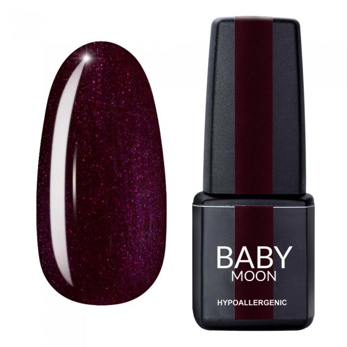 Гель лак Baby Moon Burgundy Gel polish №008 баклажановий 6 мл, 5908254001352