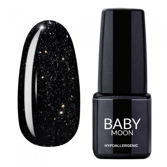 Гель лак Baby Moon Dance Diamond Gel polish №001 чорно-зелений з сріблястим шиммером 6 мл, 5908254001543
