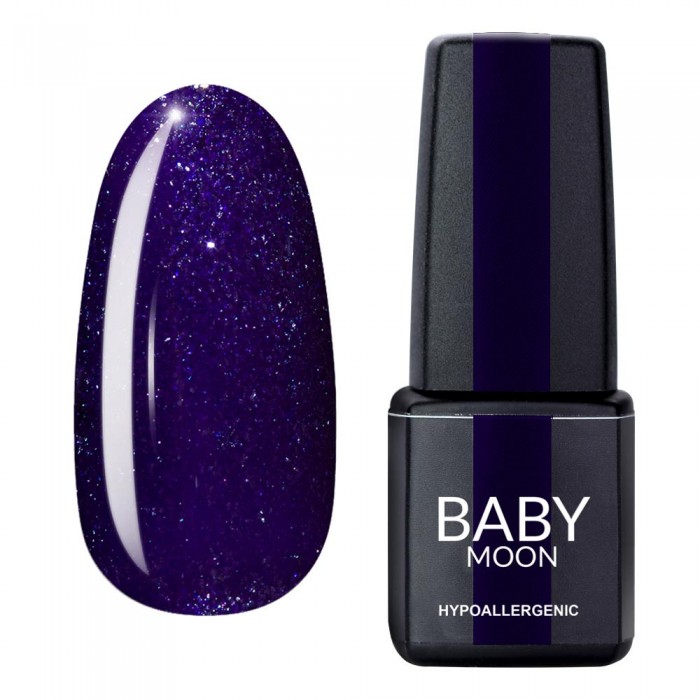 Гель лак Baby Moon Dance Diamond Gel polish №009 фіолетовий з сріблястим шиммером 6 мл, 5908254001628