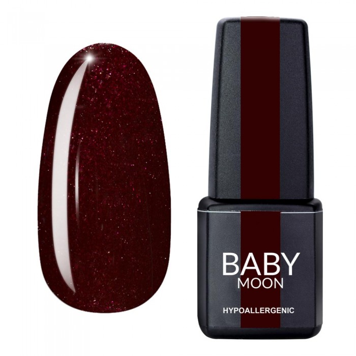 Гель лак Baby Moon Dance Diamond Gel polish №010 шоколадно-вишневий з дрібним шиммером 6 мл, 5908254001635