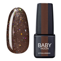 Гель лак Baby Moon Dance Diamond Gel polish №014 темний бежевий з різнобарвним глітером 6 мл