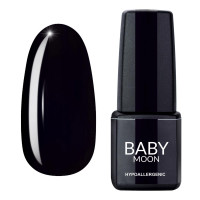 Гель лак Baby Moon Midnight Gel polish №007 глибокий чорний 6 мл