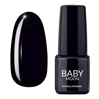 Гель лак Baby Moon Midnight Gel polish №007 глубокий черный 6 мл