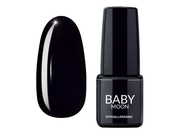 Гель лак Baby Moon Midnight Gel polish №007 глибокий чорний 6 мл