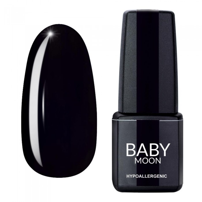 Гель лак Baby Moon Midnight Gel polish №007 глибокий чорний 6 мл, 5908254000324