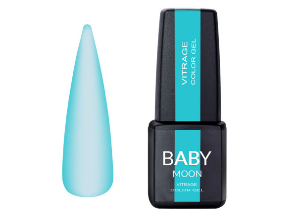 Гель лак Baby Moon Vitrage Collor Gel №04 бирюзовый, 6 мл