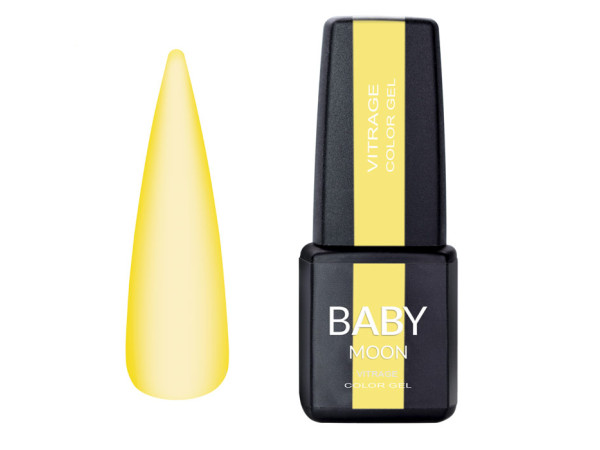 Гель лак Baby Moon Vitrage Collor Gel №08 жёлтый, 6 мл