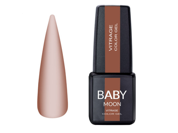 Гель лак Baby Moon Vitrage Collor Gel №09 тёмно-коричневый, 6 мл