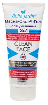Гель для вмивання обличчя (скраб+маска) Сlean Face Belle Jardin