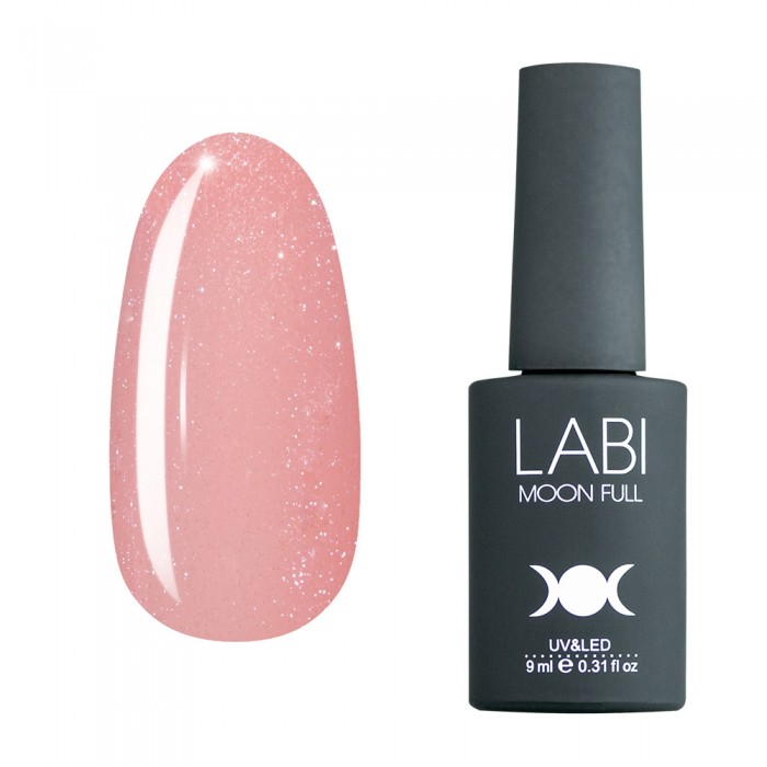 Цветная база для ногтей Labi №404 розовая с шиммером 9 мл
