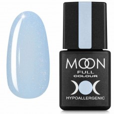 Цветная база для ногтей Moon Barbie color Rubber base №02 нежно-голубой с мелким шиммером 8 мл