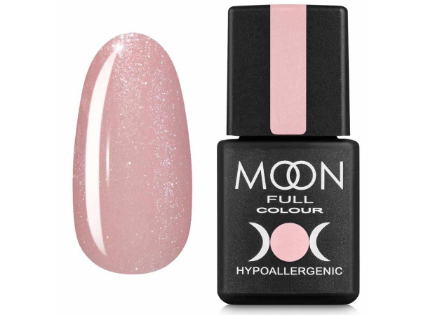 Цветная база для ногтей Moon Barbie color Rubber base №03 нежный персиковый с мелким шиммером 8 мл