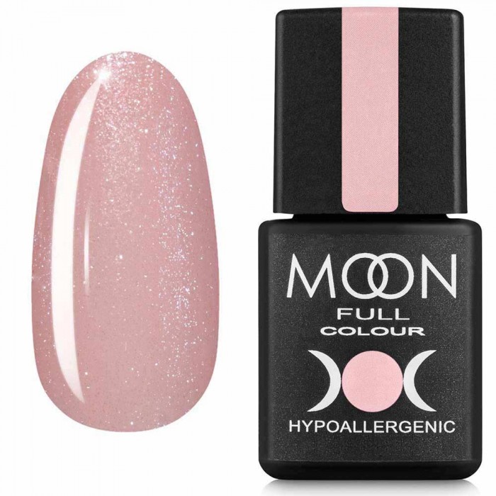 Кольорова база для нігтів Moon Barbie color Rubber base №03 ніжний персиковий з дрібним шиммером 8 мл, 5908254190971