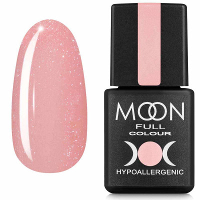 Цветная база для ногтей Moon Barbie color Rubber base №04 персиковый с мелким шиммером 8 мл