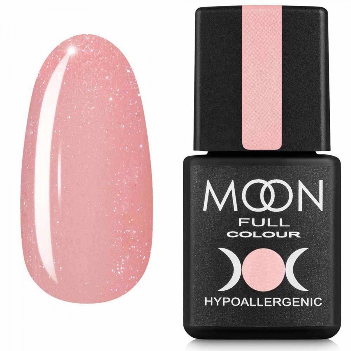 Цветная база для ногтей Moon Barbie color Rubber base №04 персиковый с мелким шиммером 8 мл
