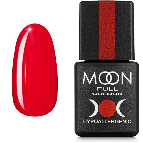 Гель-лак MOON FULL color Gel polish №128 карміновий червоний 8 мл, 5908254187094