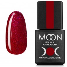 Гель-лак MOON FULL color Gel polish №221 вишневый с блестками 8 мл