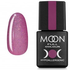Гель-лак MOON FULL color Gel polish №306 полупрозрачный розовый с разноцветным шиммером 8 мл
