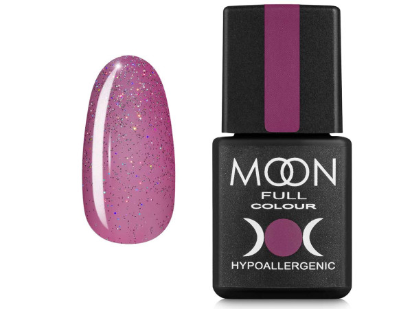 Гель-лак MOON FULL color Gel polish №306 полупрозрачный розовый с разноцветным шиммером 8 мл