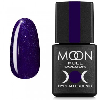 Гель-лак MOON FULL color Gel polish №318 фіолетовий з сріблястим шиммером 8 мл
