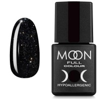Гель-лак MOON FULL color Gel polish №319 чорно-зелений з сріблястим шиммером 8 мл