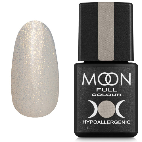 Гель-лак MOON FULL Opal color Gel polish №501 бесцветный полупрозрачный с мелким золотистым шиммером 8 мл