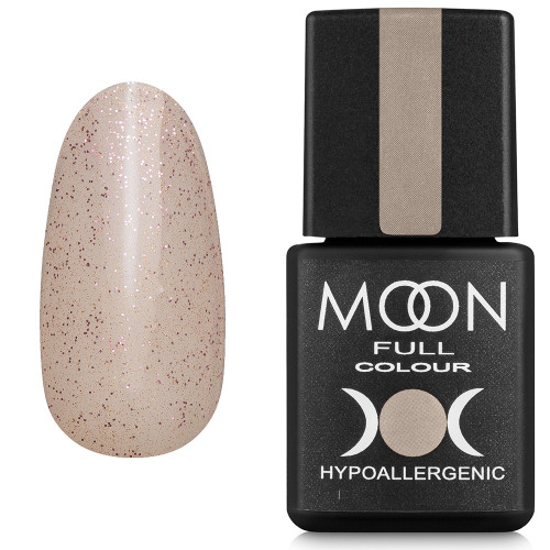Гель-лак MOON FULL Opal color Gel polish №503 бежевий напівпрозорий з дрібним рожевим шиммером 8 мл, 5908254189005