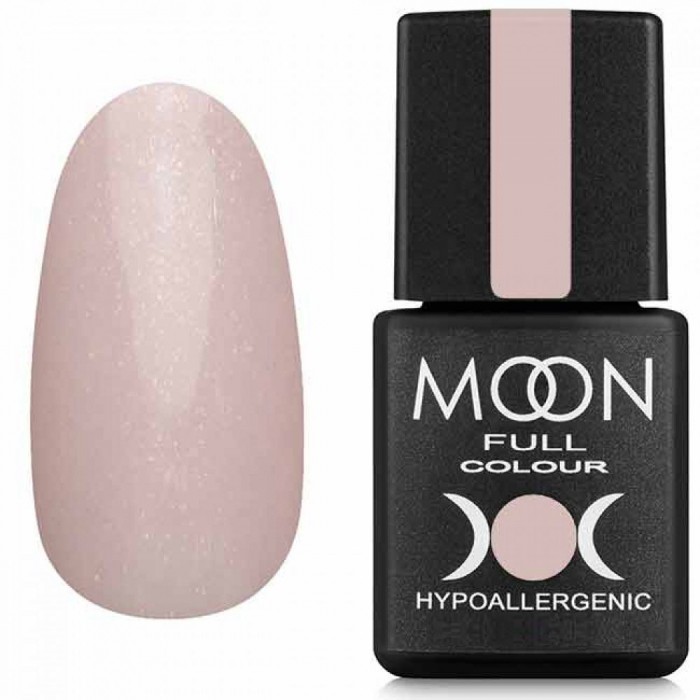 Гель-лак MOON FULL Opal color Gel polish №504 нежно-розовый полупрозрачный с мелким золотистым шиммером 8 мл