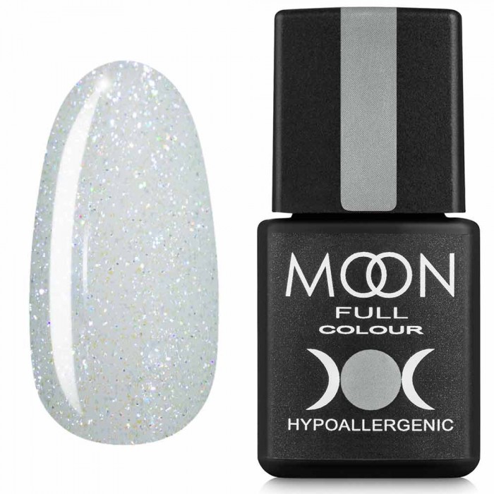 Гель-лак MOON FULL Opal color Gel polish №508 напівпрозорий з дрібним різнобарвним шиммером 8 мл, 5908254190728