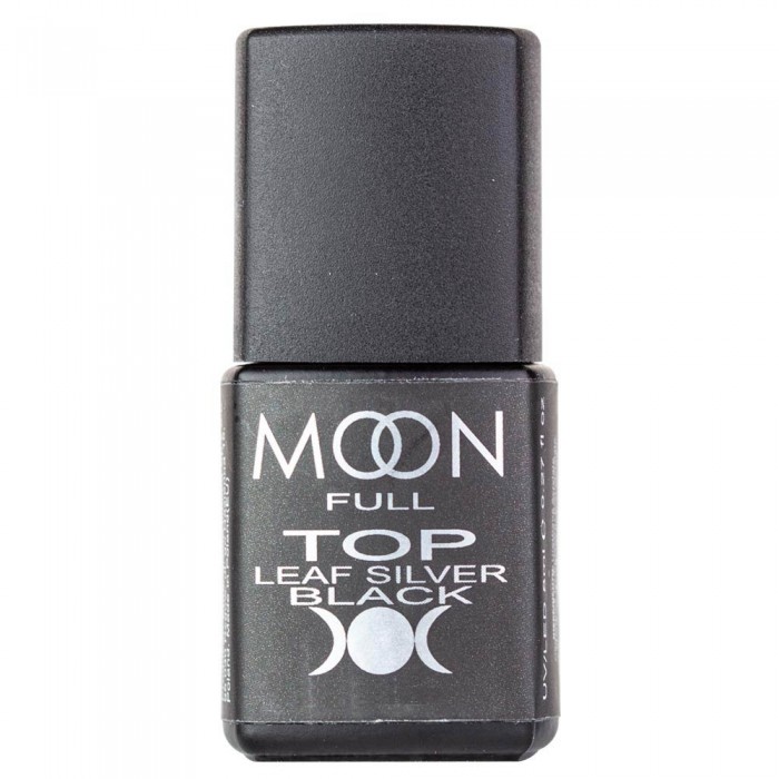 Топ для гель лаку Moon Full Leaf Silver Black без липкого шару 8 мл, 5908254191909