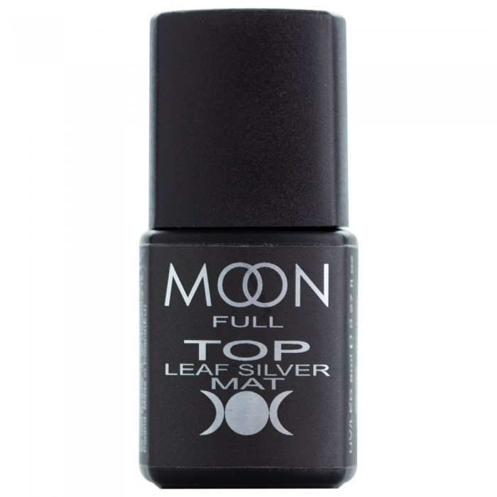 MOON FULL Toп Leaf Silver Matt 8 мл без липкого шару, 5908254191893