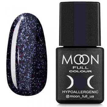Гель-лак Moon Full Diamond №13 сріблясто-чорничний глітер