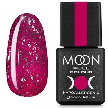Гель-лак Moon Full Diamond №02 рожевий з сріблястим глітером