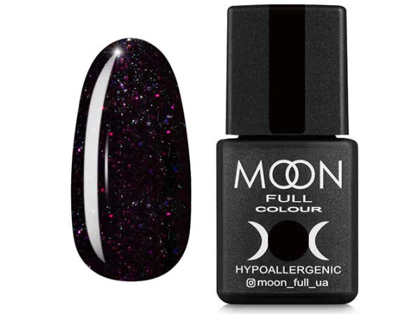 Гель-лак Moon Full Diamond №24 темный баклажан с разноцветным шиммером