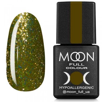 Гель-лак Moon Full Diamond №03 гірчично-золотий глітер