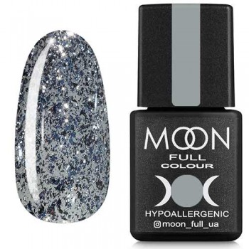 Гель-лак Moon Full Diamond №07 біло-срібний глітер