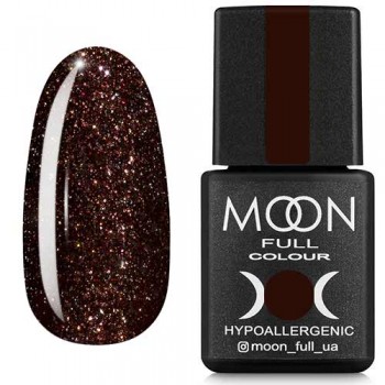 Гель-лак Moon Full Diamond №09 шоколадный с серебристым глиттером