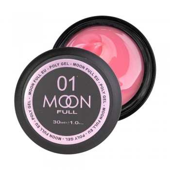 Полігель для нарощування нігтів Moon Full Poly Gel № 01 Рожева Орхідея 30 мл