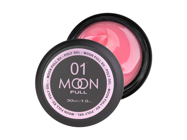 Полігель для нарощування нігтів Moon Full Poly Gel № 01 Рожева Орхідея 30 мл