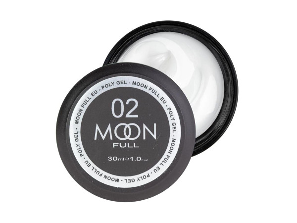 Полігель для нарощування нігтів Moon Full Poly Gel № 02 Молочно-білий 30 мл