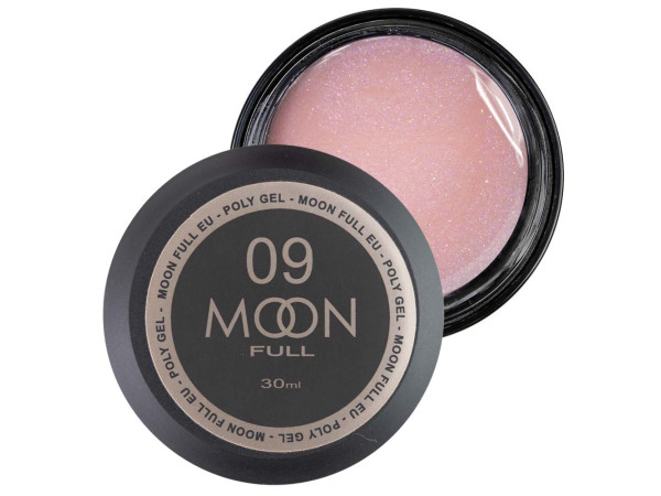 Полігель для нарощування нігтів Moon Full Poly Gel № 09 Натурально-рожевий з шимером 30 мл